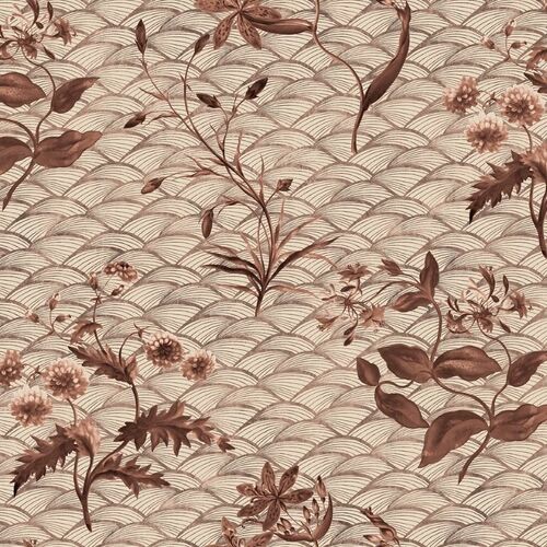 Mural Imperfections Floral Ripple Rust