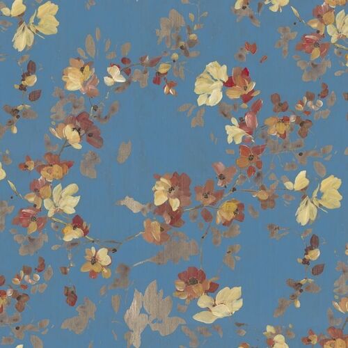 Mural Imperfections Blooming Garden Turquoise