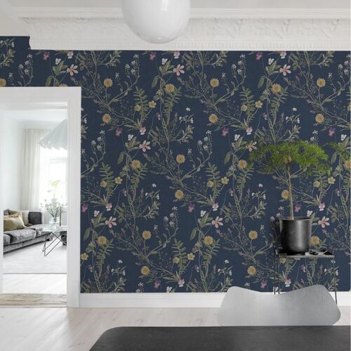 Mural Stylt Storm Flowers Ocean Blue