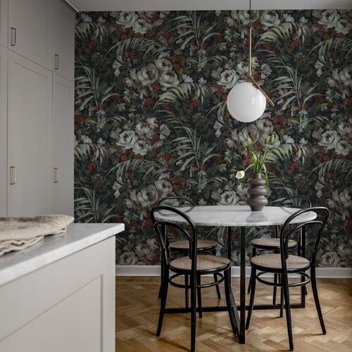 Mural Vintage Brocade Dazzling Foliage Lush