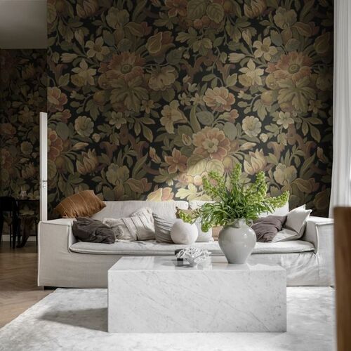 Mural Vintage Brocade Vintage Flora Ebony