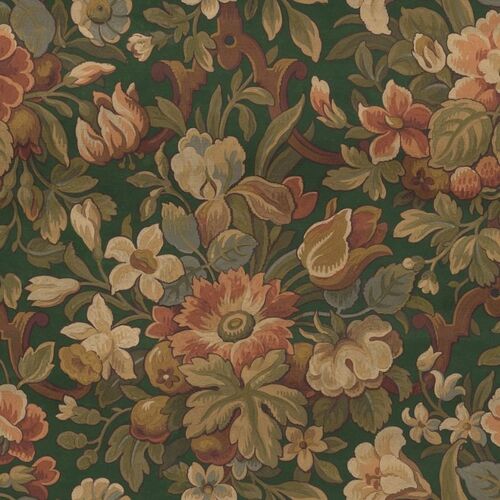 Mural Vintage Brocade Vintage Flora Green