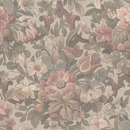 Mural Vintage Brocade Vintage Flora Pastel