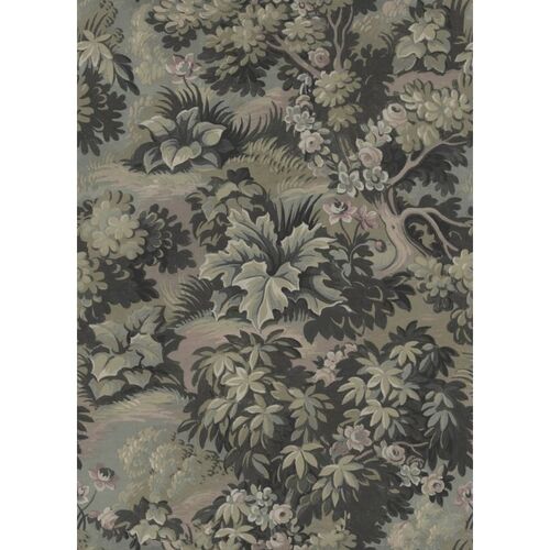 Papel Tapiz Vintage Brocade Blooming Park Dark