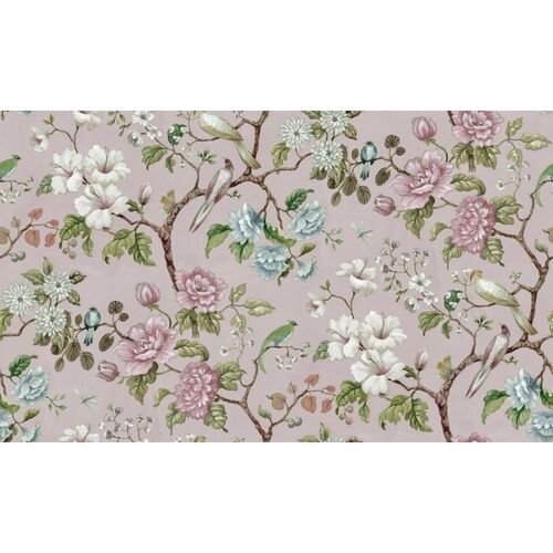 Mural Vintage Brocade Grandiflora Soft Pink