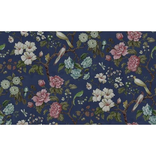 Mural Vintage Brocade Grandiflora Blue