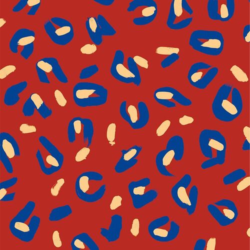 Papel Tapiz L'Enfant Terrible Funky Leopard Rojo Vino