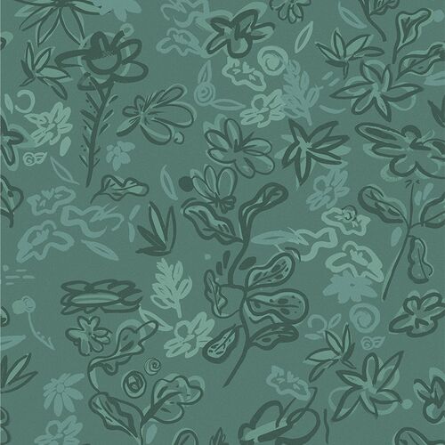 Papel Tapiz L'Enfant Terrible Crazy Flowers Verde