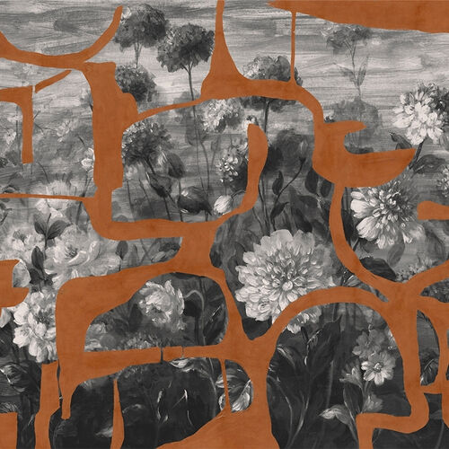 Mural Playful Layers Prehistoric Flowers Tabaco
