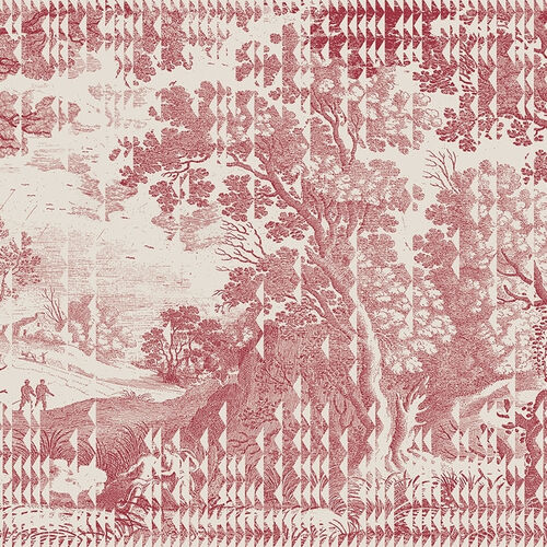 Mural Playful Layers Patch Landscape Rojo