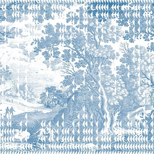 Mural Playful Layers Patch Landscape Azul