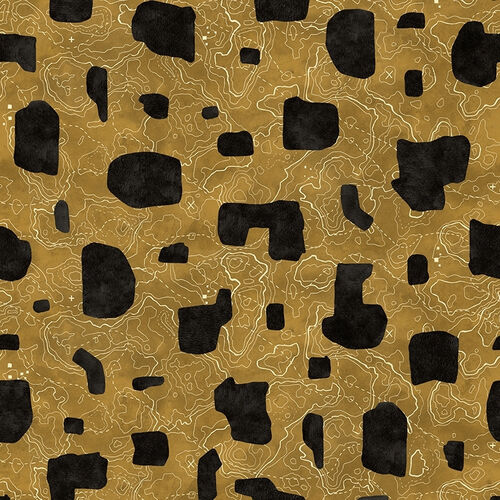 Papel Tapiz Playful Layers Map Xylography Negro