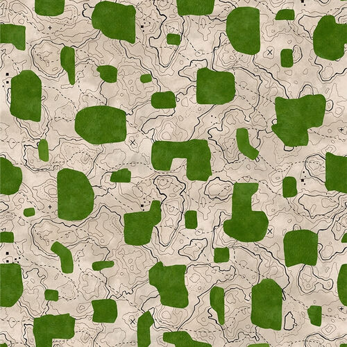 Papel Tapiz Playful Layers Map Xylography Verde