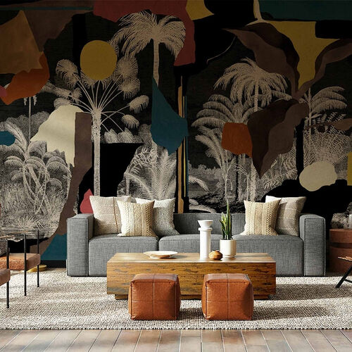 Mural Playful Layers Colonial Abstraction Negro