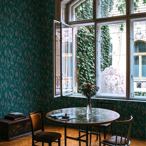 Papel Tapiz Playful Layers Moire Screen Verde