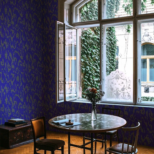 Papel Tapiz Playful Layers Moire Screen Azul