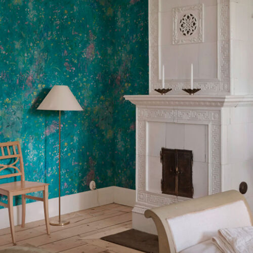 Mural Herbarium Juni Teal Mural Herbarium Juni Teal