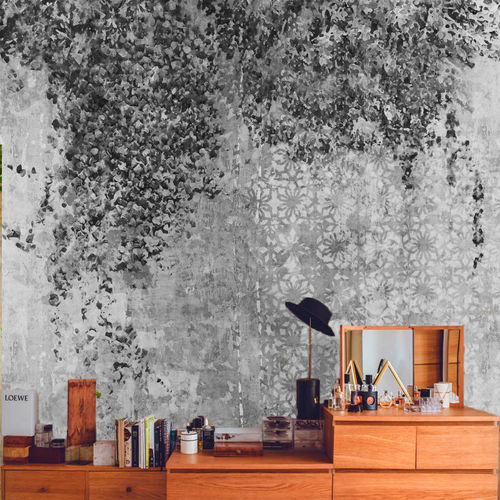 Mural In & Out Hedera Black-White