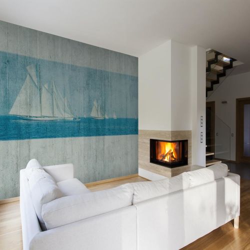 Mural Journeys Sailboat Turquoise