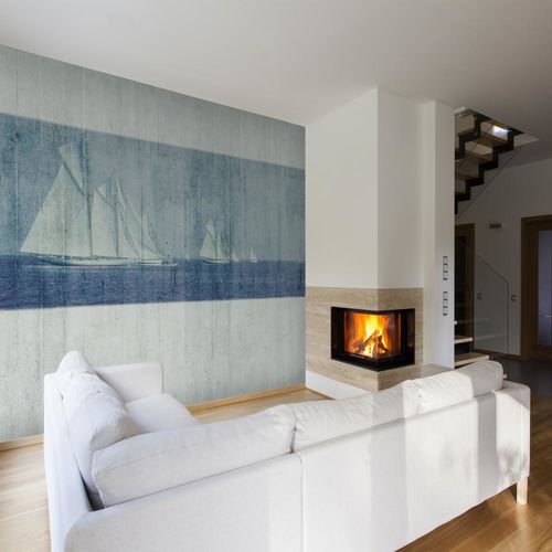 Mural Journeys Sailboat Blue